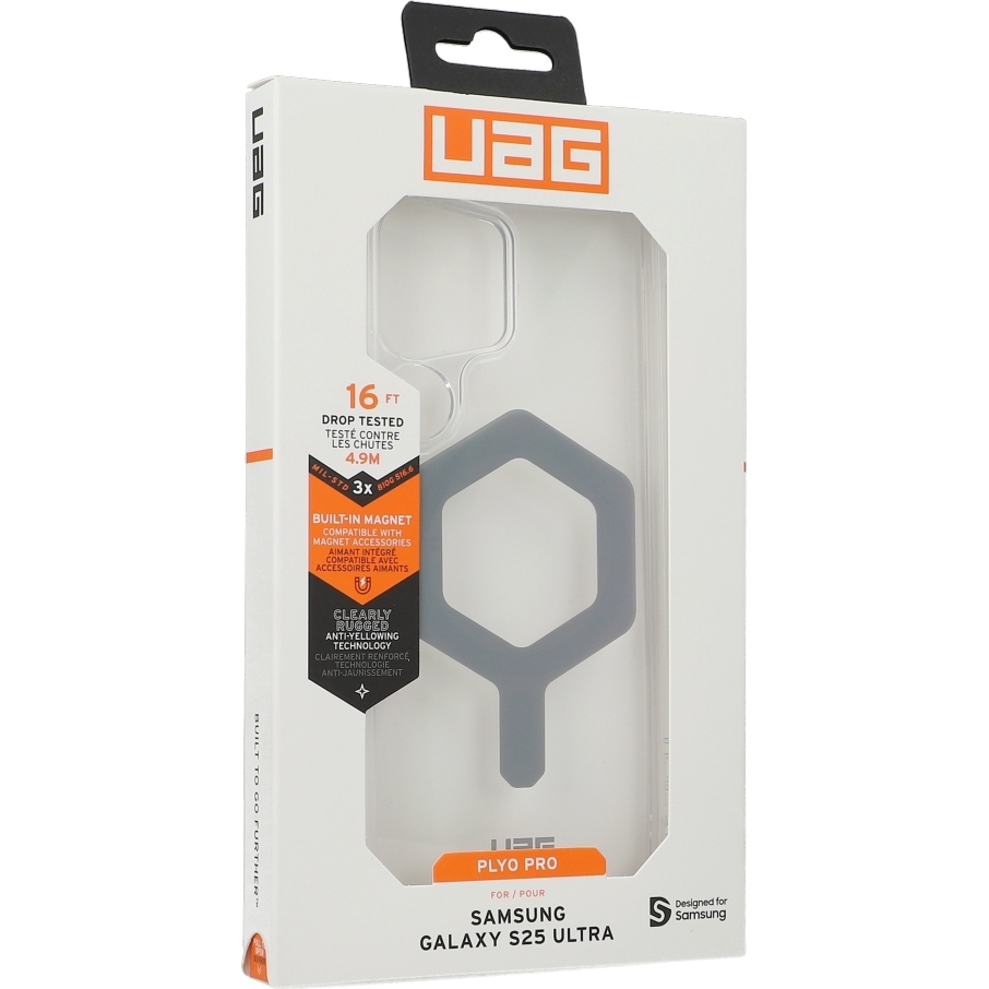 Etui pancerne z wbudowanym modułem magnetycznym, Urban Armor Gear UAG Plyo Pro do Galaxy S25 Ultra, przezroczyste
